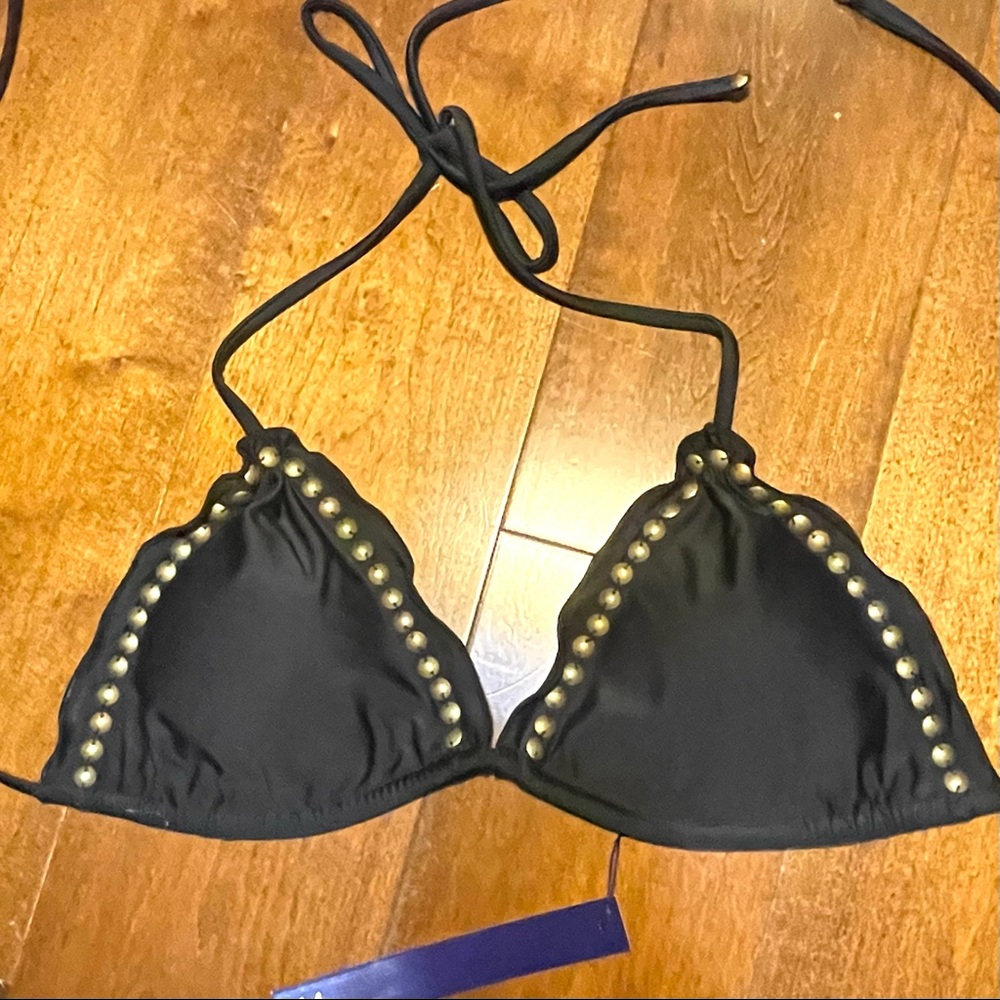 NWT Mar by Vic Triangle Black Bikini Top